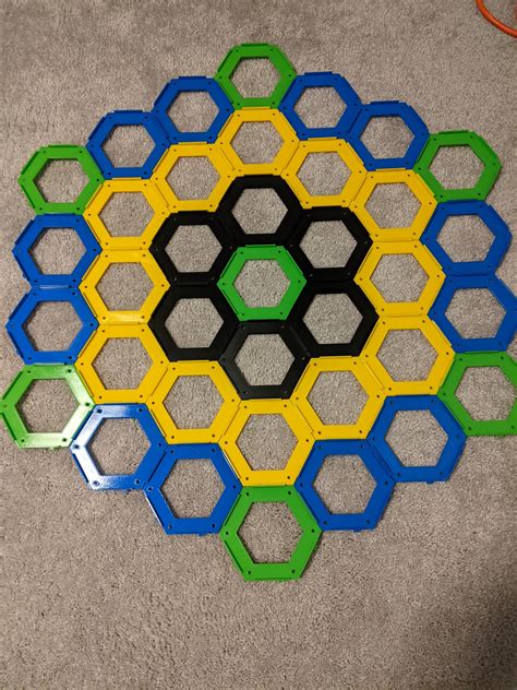 Finished printing up the modular hex system for the tiles and came out