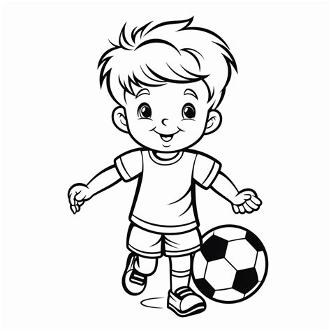 Junge Fu Ballspieler Dribbling Ausmalbild Kreativer Spa F R Kinder