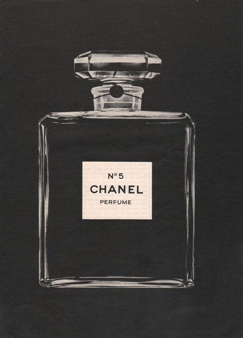 Chanel No 5 Perfume Bottle Black Photo Ad Vintage By Stillsoftime