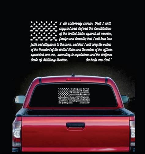 Military Oath Of Enlistment Flag Rear Window Decal Sticker | Custom ...