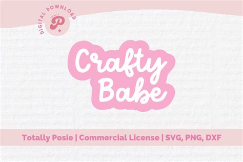 Crafty Babe SVG Pink Script Crafting Graphic By Totally Posie Creative Fabrica