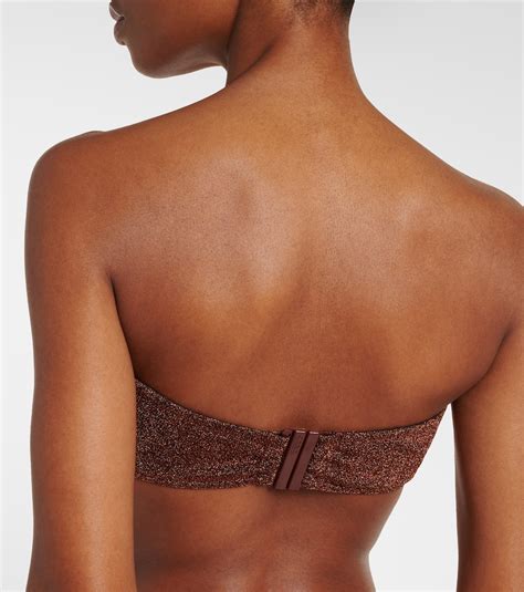 Flamboyant Lurex Bandeau Bikini Top In Brown Eres Mytheresa
