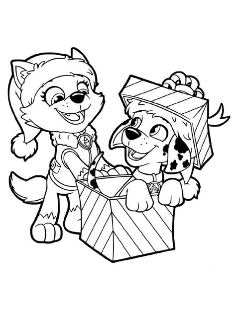 Paw Patrol Christmas Coloring Page Free Printable