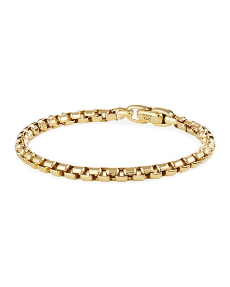 David Yurman Men S K Gold Box Chain Bracelet Mm Size M Neiman Marcus