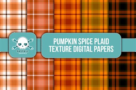 Pumpkin Spice Fall Plaid Digital Papers Graphic By Sasyall Graphics