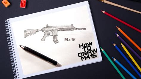 How To Draw M416 Gun From Pubg Pubg Mobile Youtube