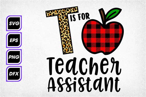 T Is For Teacher Assistant Svg Graphic By Tlamtha Studio Creative Fabrica