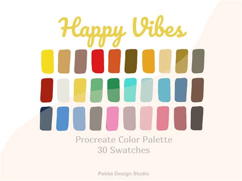 Color Palette Procreate Happy Vibes Graphic By Pakka Design Studio