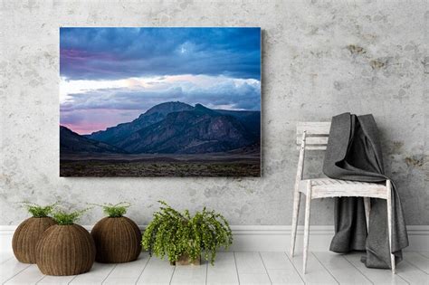 Sunrise Mountain Wall Art Photography Print Blue and Purple - Etsy