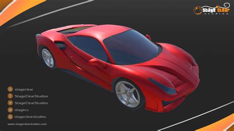 Ferrari Low Poly 3D Model By Stage Clear Studios Stageclearstudios