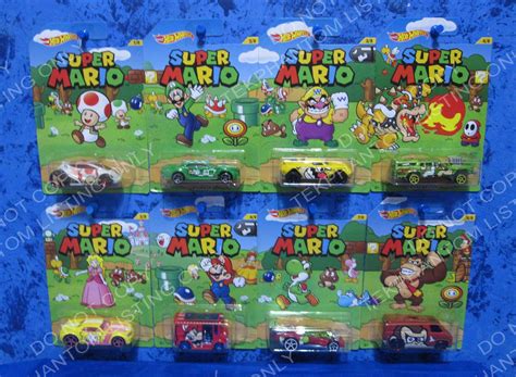 Super Mario Bros Set Of Hot Wheels Mattel Toy Cars Nintendo Yoshi Luigi