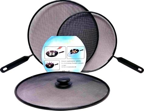 Tijar Splatter Screen 2pc Splash Guard Lid With Knob 28cm And 24cm