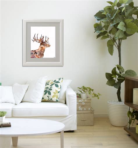 Deer Silhouette Painting Print From Original Watercolor - Etsy