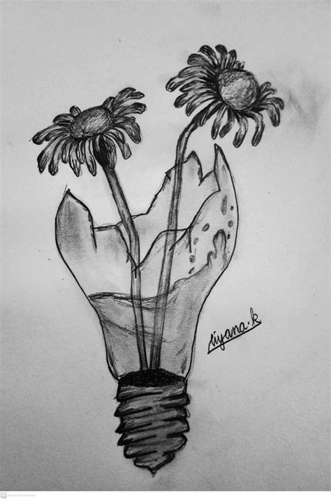 Pencil sketch bulbs flowers – Artofit