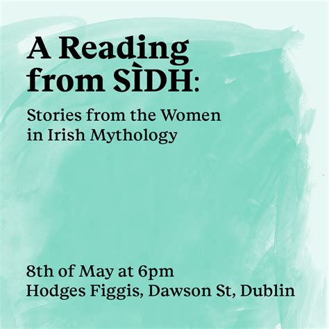 Hodges And Figgis Dublin 8th May 6pm A Reading From SÍdh Stories From