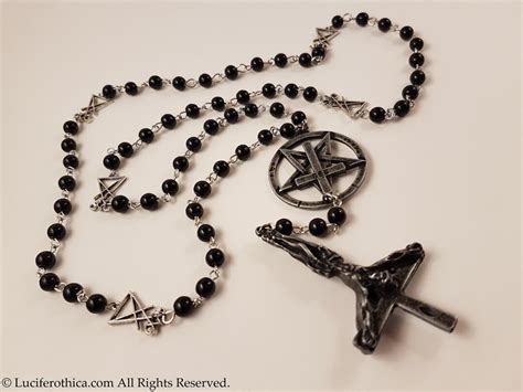 Inverted Crucifix Rosary Occult Cross Rosary Left Hand Path Seal Of