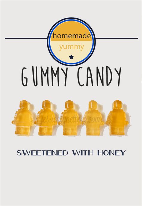 Homemade Yummy Gummy Candy {sweetened with honey} - JessicaLynette.com