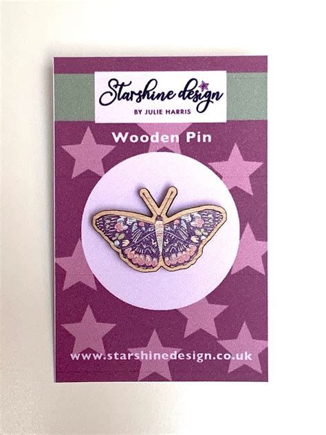 Butterfly Wooden Pin Badge Wee Green Place