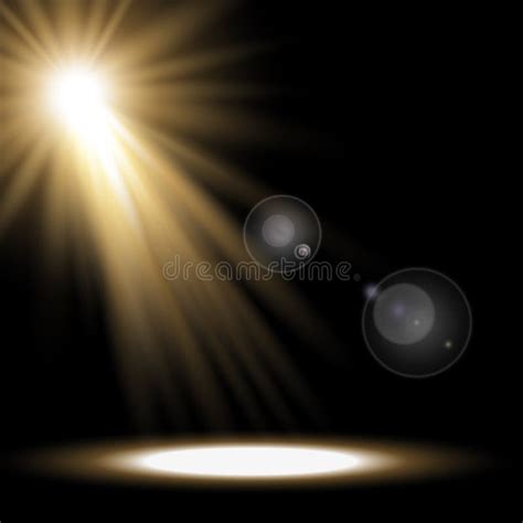 Light Circle with a Spotlight, Golden Color Stock Vector - Illustration ...