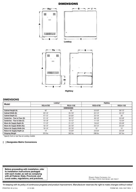 Rheem Classic Series Up To 85 9 Afue Ecm And Psc Motors Submittal Sheet