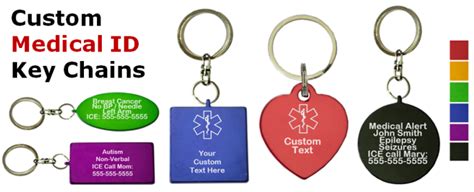 Colorful Custom Medical Id Key Chains