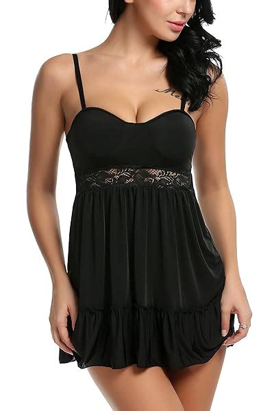 Avidlove Women Sexy Lingerie Backless Sleepwear Halter Nightwear Lace Babydoll Red Medium At