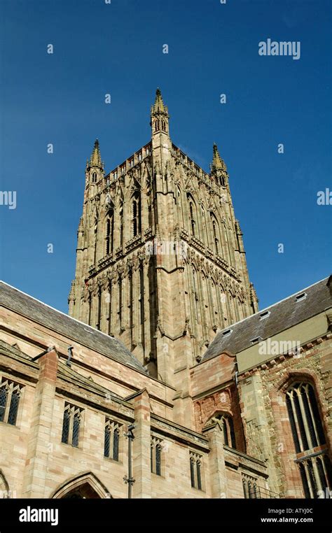 Worcester Cathedral Tower Stock Photo - Alamy