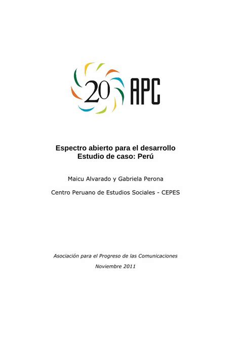 PDF Espectro abierto para el desarrollo Estudio de caso Perú