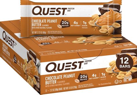 Amazon | Quest Nutrition, QuestBar, Protein Bar, Chocolate Peanut ...