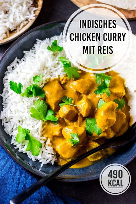 Indisches H Hnchen Curry Mit Reis Kalorienarm Schnell Und Einfach