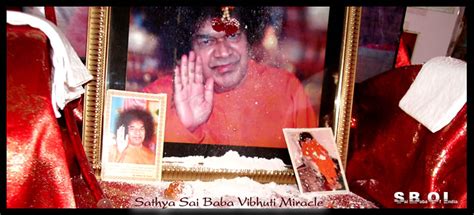 Sathya Sai Baba Vibhuti Miracle: Vibhuti Manifestation in a Devotee's ...