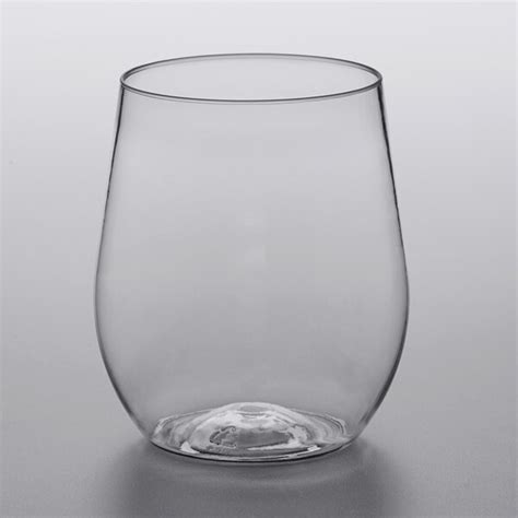 Visions 8 Oz Heavy Weight Clear Plastic Stemless Wine Glass 64 Case