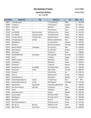 Fillable Online Tax Ohio Licensed Vapor Distributors Ohio Department