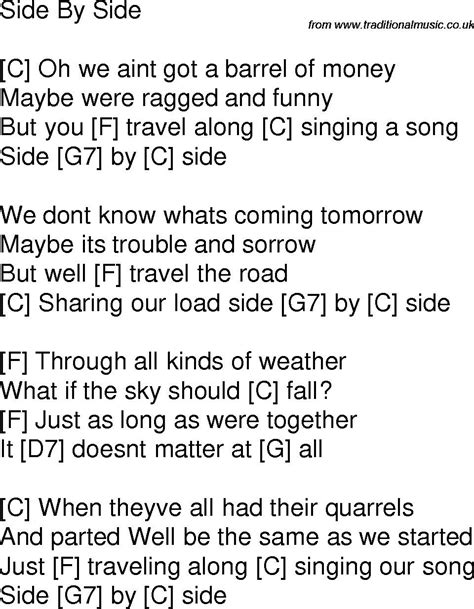 Side by side | Song lyrics and chords, Easy ukulele songs, Ukulele ...