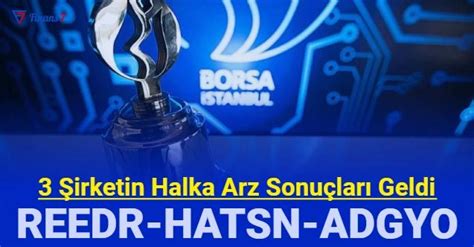 Adgyo Reedr Hatsn halka arz sonuçları açıklandı Borsada işlem tarihi