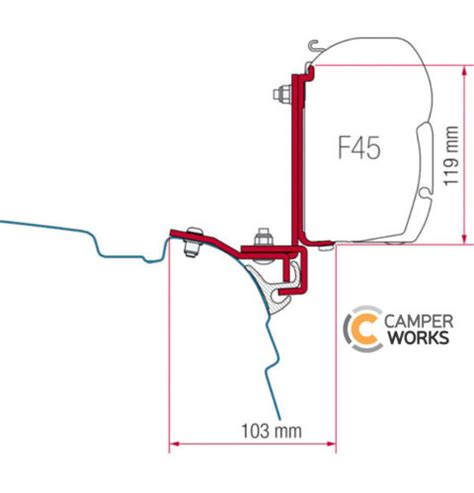 FIAMMA F45S Adapter Kit For Reimo MultiRail For VW T5 T6 Campervans