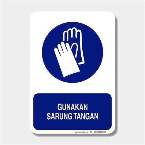 Jual Safety Sign Rambu K Apd Gunakan Sarung Tangan Cm X Cm