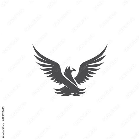 Powerful Phoenix Bird Symbolic Logomark, Bird with open wings, Modern ...