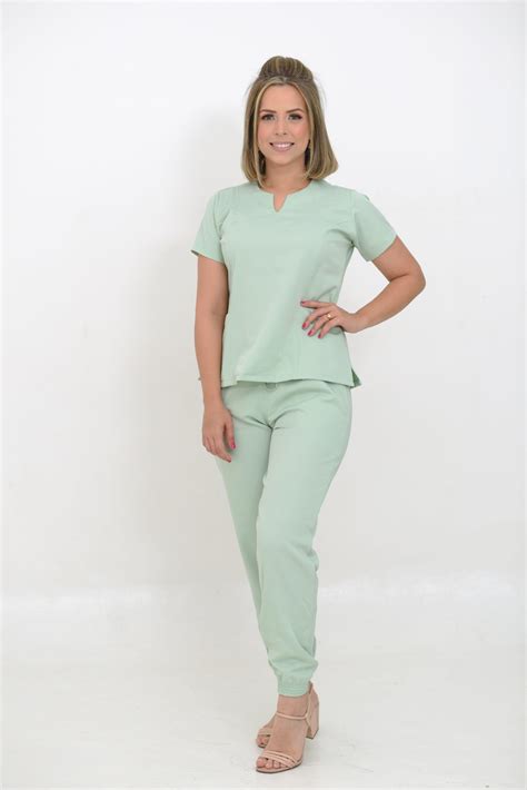 Pijama Cir Rgico Feminino Slim Verde Hospitalar Jaleca