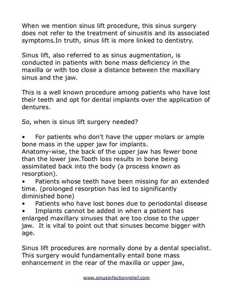 SINUS LIFT PROCEDURE