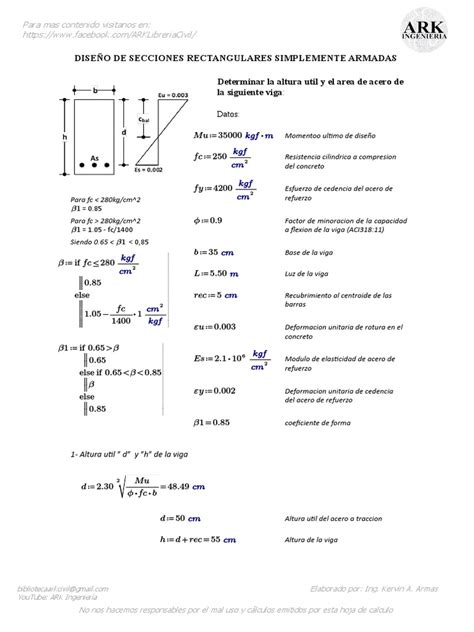 DiseÑo De Vigas A Flexion Aci 318 Mathcad Pdf Pdf Física Aplicada E Interdisciplinaria