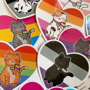 Purr Ide Stickers Pride Cat Vinyl Stickers Lgbtq Gay Lesbian Trans Asexual Bisexual