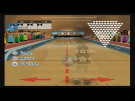 Wii Sports Resort 100 Pin Bowling Perfect Game 3000 Youtube