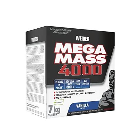 Weider Mega Mass 4000 Poudre Protéinée Vanille 7 kg