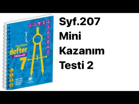 7 SINIF ÇANTA DEFTER S 207 MİNİ KAZANIM TESTİ 2 YouTube