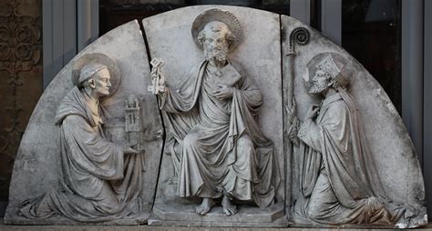 Triptyque Bas Relief En Pl Tre Saint Pierre V Que Et Donateur Paul