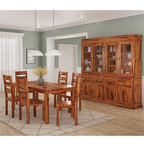 Cariboo Contemporary Rustic Solid Wood Dining Room Set | Contemporary ...