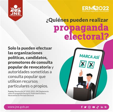 Jne Perú On Twitter Erm2022 Reglasclaras Solo Pueden Efectuar Propaganda Electoral Las