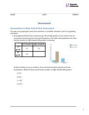 Analyzing Data Associations End Of Unit Assessment Course Hero