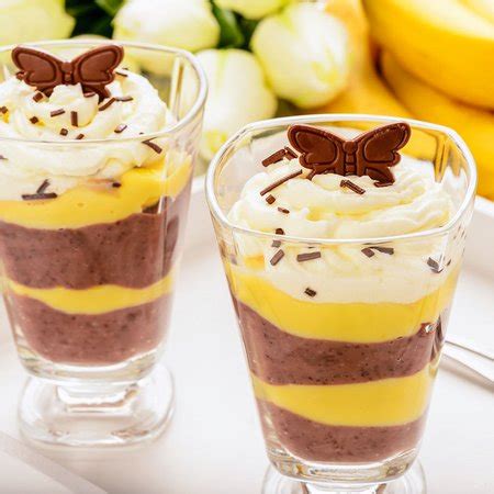 Low Carb Schoko Bananen Pudding Dessert im Glas Rezept für Nachtisch